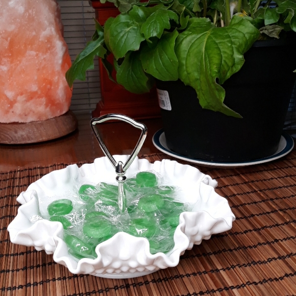 Fenton Other - Fenton vintage hobnail milk glass candy di…